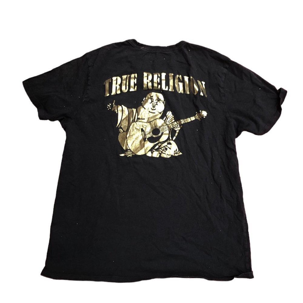 VINTAGE True Religion Shirt Large Black/Gold